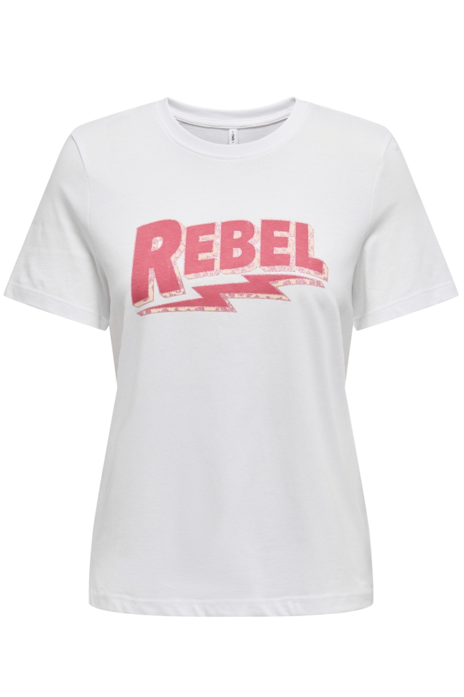 ONLHENNY LIFE REG S/S TOP BOX CS JR 15327666 BRIGHT WHITE/REBEL